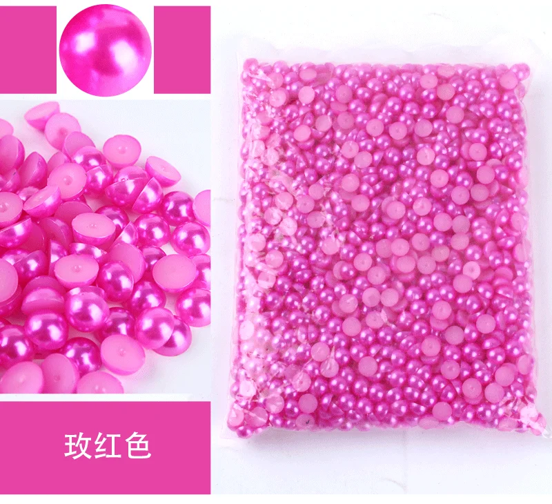 Mixed Size Colorful ABS Pearl Flat Back Rhinestones for Nail Art & Jewelry Crafting