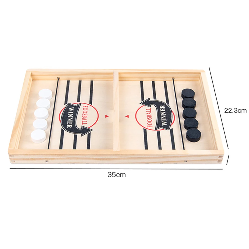 Fast Sling Puck Game Paced Wooden Table Hockey Winner Games Interactive Toy Fast Sling Puck Board Game Toys For Children 6