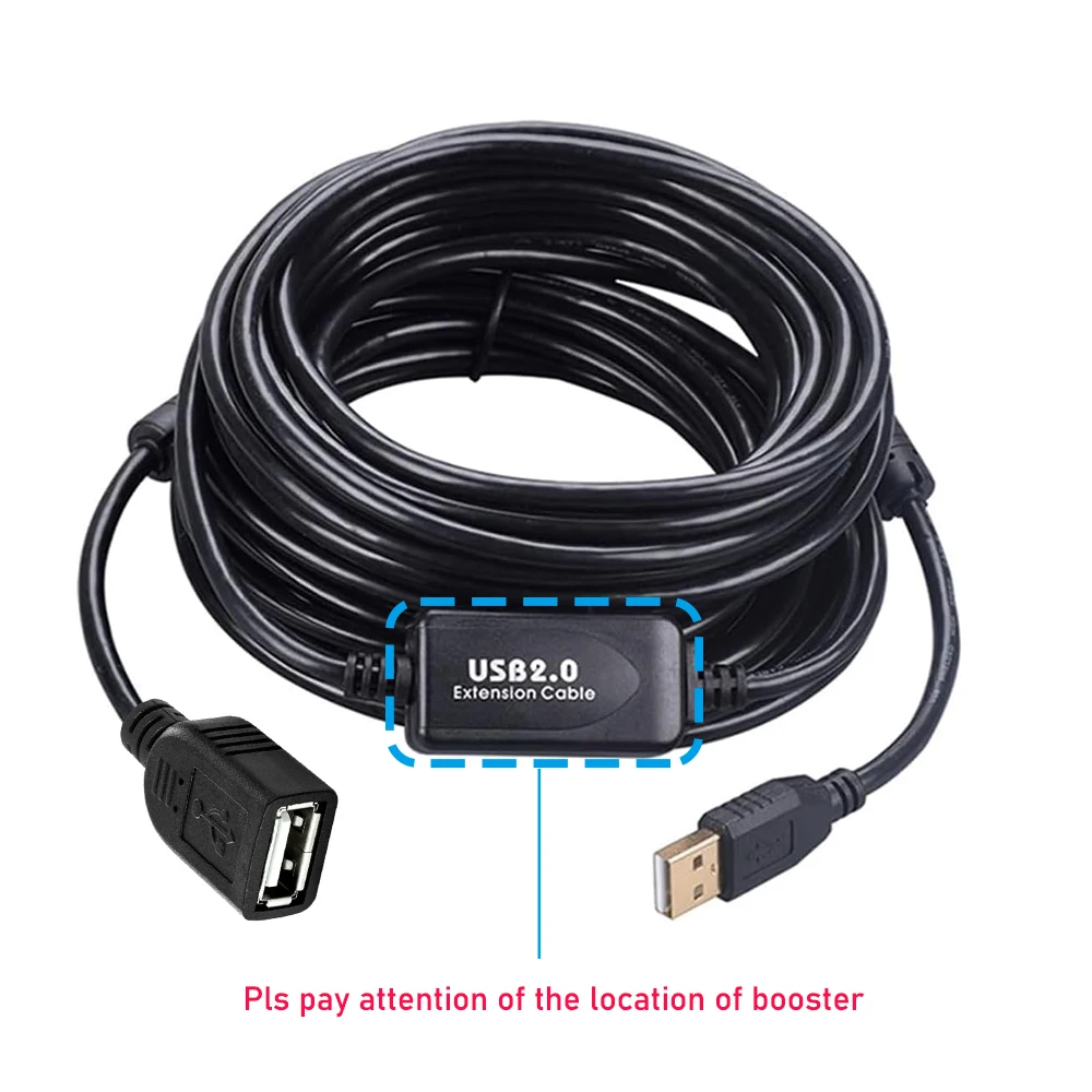 High-Speed 10M Active USB 2.0 Extension Cable with Signal Booster