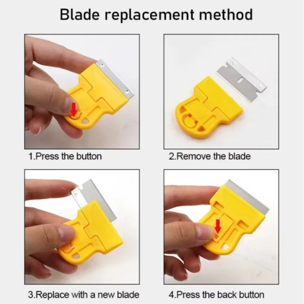 Razor Blade Scraper Window Scraper Tool Scraper Tool Kit Window Scraper Razor Blade Scrapers Car Film Scraper Glue Removal Scraper Scraper With A Blade One-Sided Razor Painting Scraper Holder Handle Standard Window Tinting Razor Tool Remover Cleaner