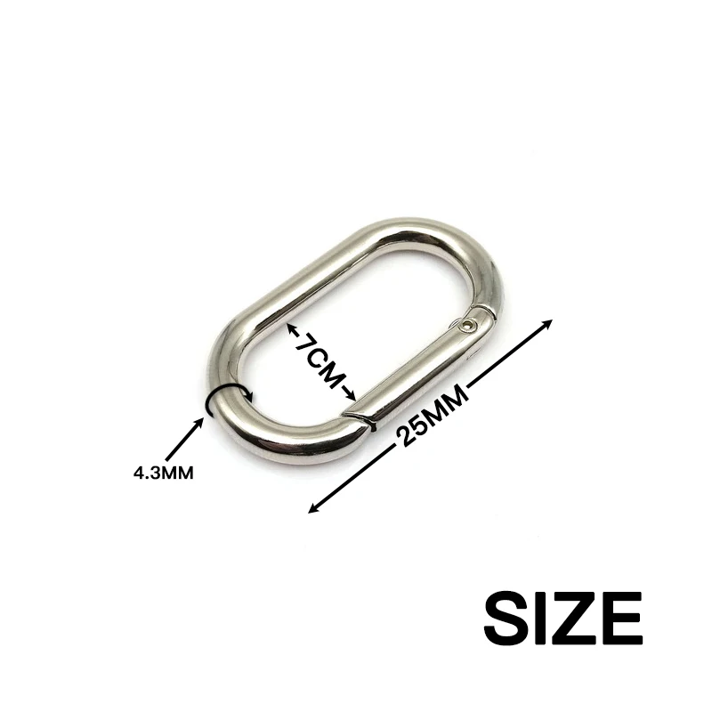50PCS Oval Spring Openable Leather Bag Handbag Strap Buckle Connect Keyring Pendant Key Dog Chain Snap Clasp Clip Carabiner