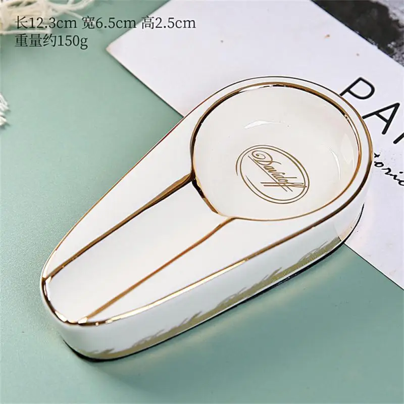 Classic Ceramic Anti-slip Pocket Cigar Cigarette Ashtray Stand Single Cigar Holder Creative Accessories ceramic ashtray