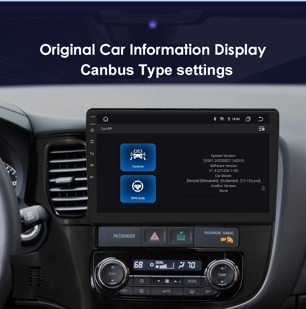 Hizpo 2 Din Android 13 For Mitsubishi Outlander 3 2012-2018 Car Multimedia Player Stereo CarPlay Navigation GPS Octa Core 7862