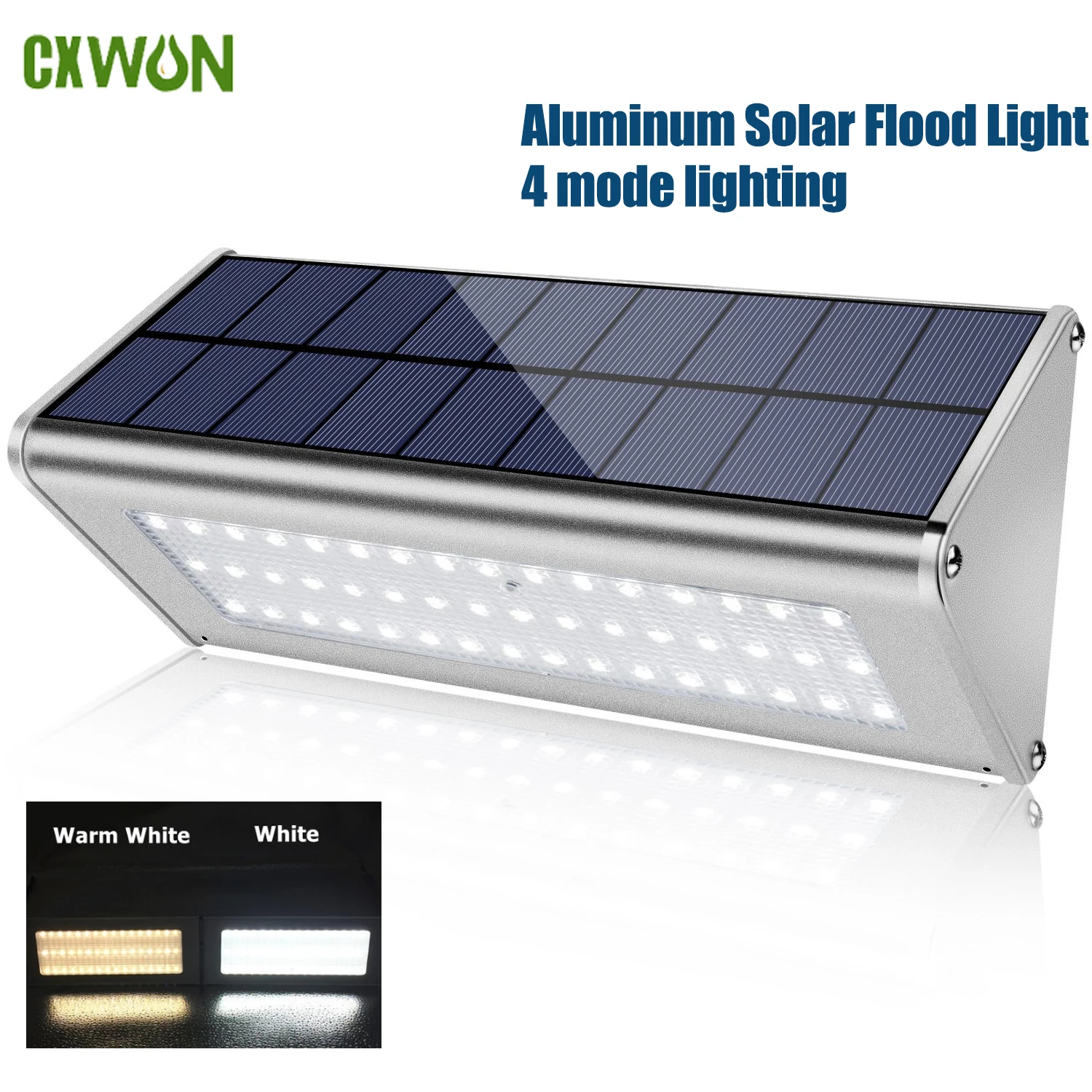 Luz Solar de 48Led para exteriores, lámpara de iluminación con Sensor de movimiento de Radar de aluminio resistente al agua para seguridad de pared, Patio, valla, porche, 1100LM