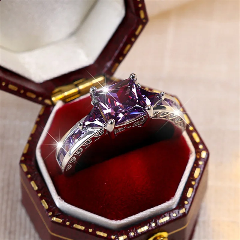 Elegant Crystal Pink Stone Ring in Silver - Luxury Women's Engagement Jewelry