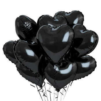 Ballons en film d'aluminium Black Love, décoration pour la fête de Léon, mariage et salle de mariage, 18 po, 10 pièces 1