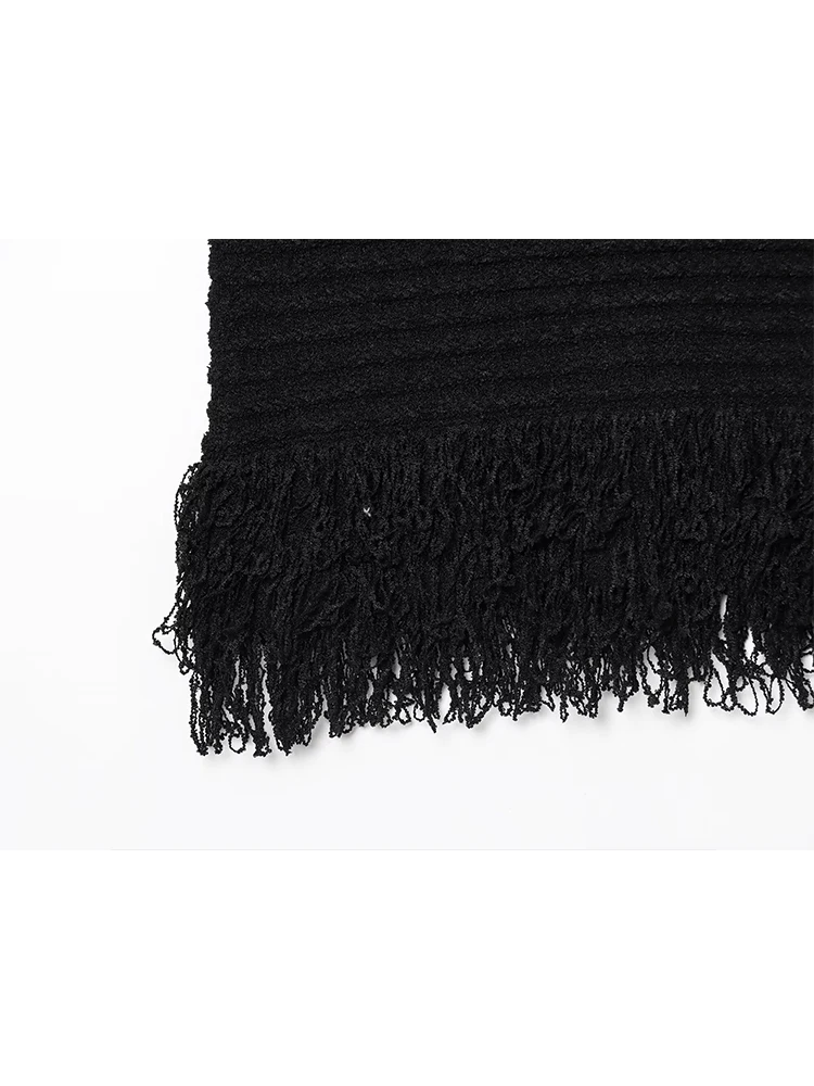 TFMLN New Women Beach Knit Tassels Short Dresses O-neck Sleeveless Solid Color Sleeveless Holiday Dress 2025 Casual Lady Outfit