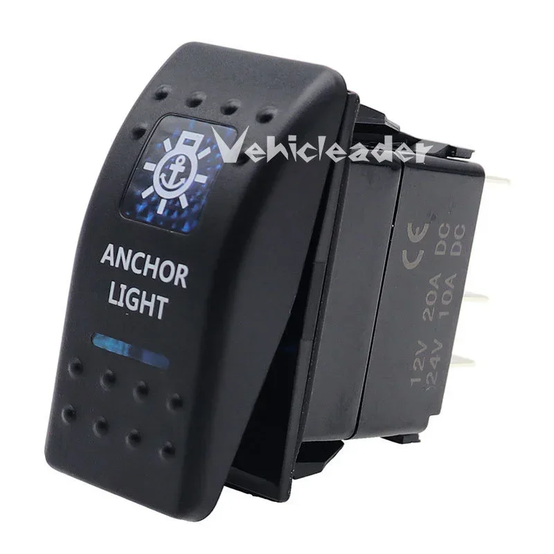 Waterproof Dual Blue LED Rocker Switch for Vehicle and Marine Use