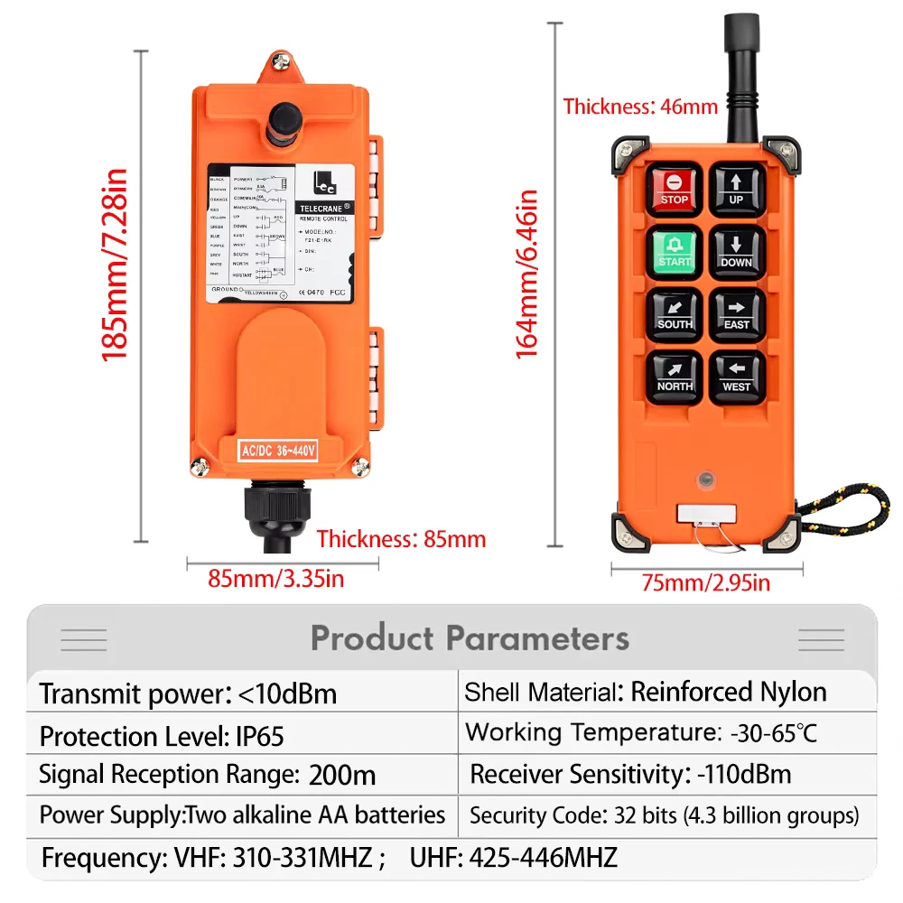 Wireless Industrial Remote Controller Switches Hoist Crane Control Lift Crane 1