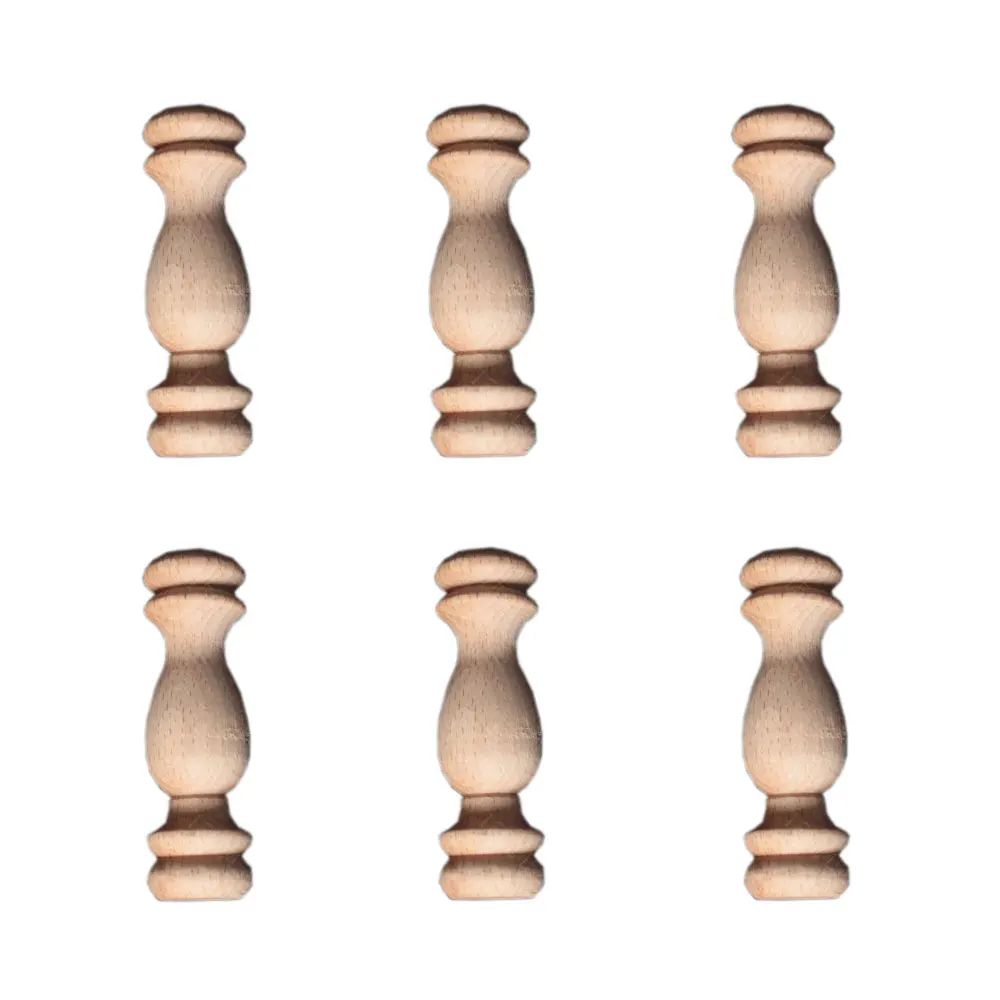 

6PCS European Rubber Vintage Solid Wood Carved Furniture Applique Sculpture Cabinet Seat Feets Home Decor Crafts Accessory