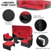 Patio Furniture Sets Daybed with Retractable Canopy,7 Pieces Outdoor Rattan Sectional Sofa Set, Wicker Patio Seating Chairs 5