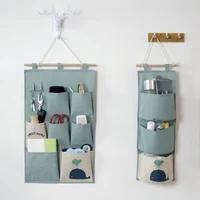 Cotton Linen Storage Bag Wall Bedroom Storage Bag Hang Seven Pockets Storage Bag Girls Dormitory Family Bedroom Door Hanging Bag 1