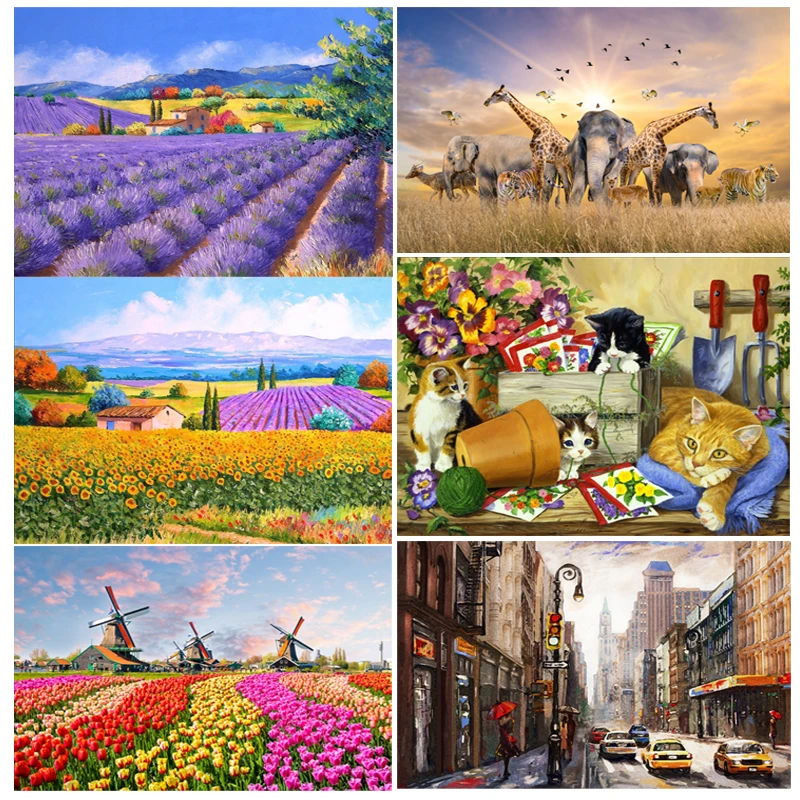 Paper Puzzle Toys Paper Puzzle 500 Pieces For Kid Adult Landscape Oil Painting Toy Puzzle Family Game Home Wall Decoration Handmade Diy p396