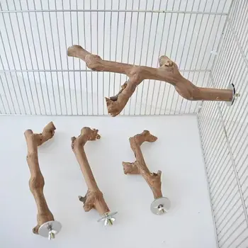 Suction Cup Wooden Bird Perch for Parrots 1