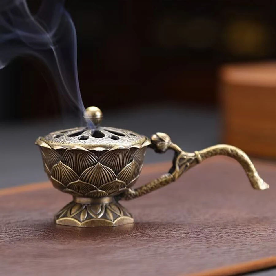 Vintage Lotus Alloy Incense Holder 1