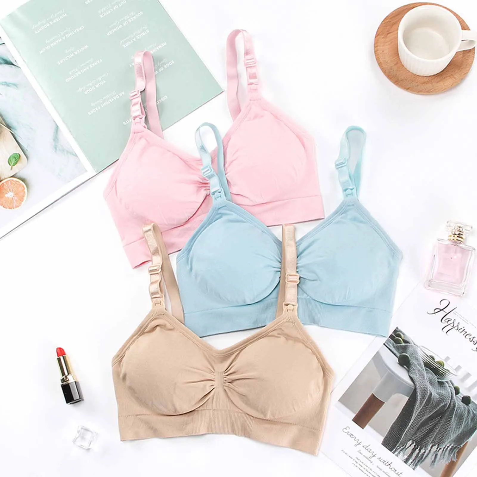 High Quality Plus Size Nursing Bra Breathable Women Breastfeeding Underwear Seamless Maternity Bra Push Up 3