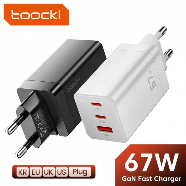 Toocki 67W GaN USB C Charger Quick Charge 65W QC4.0 PD 3.0 45W USB