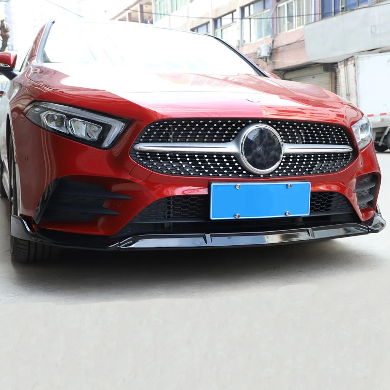 메르세데스 벤츠 A클래스 W177 A250 라인 4MATIC용 프론트 범퍼 립 스포일러 스플리터 블랙 카본 파이버 패턴