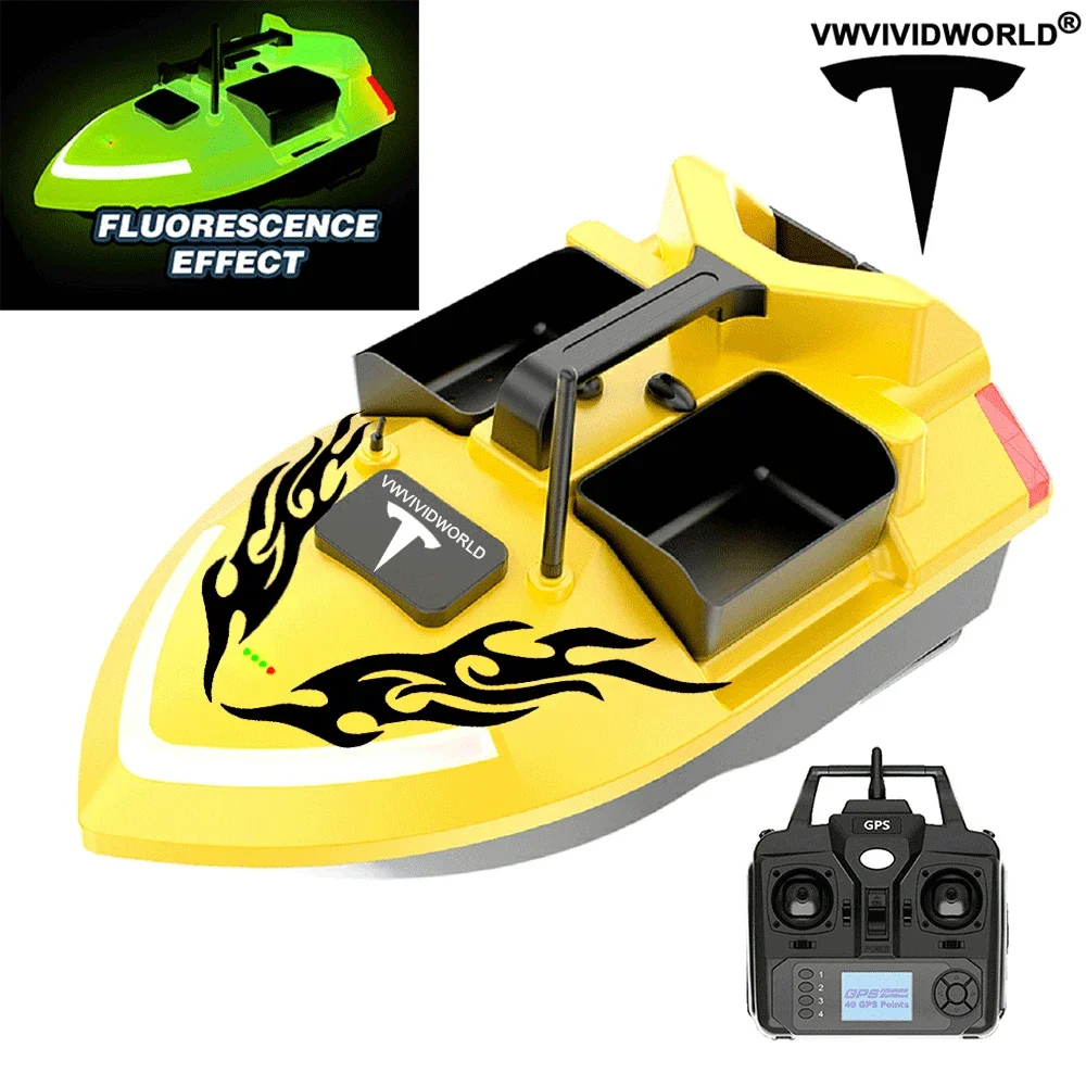 VWVIVIDWORLD Brand,High Quality,2024 New,Dual Battery,Long Battery Life,Large Capacity,RC Bait Boat,Remote Control Bait Boat 3