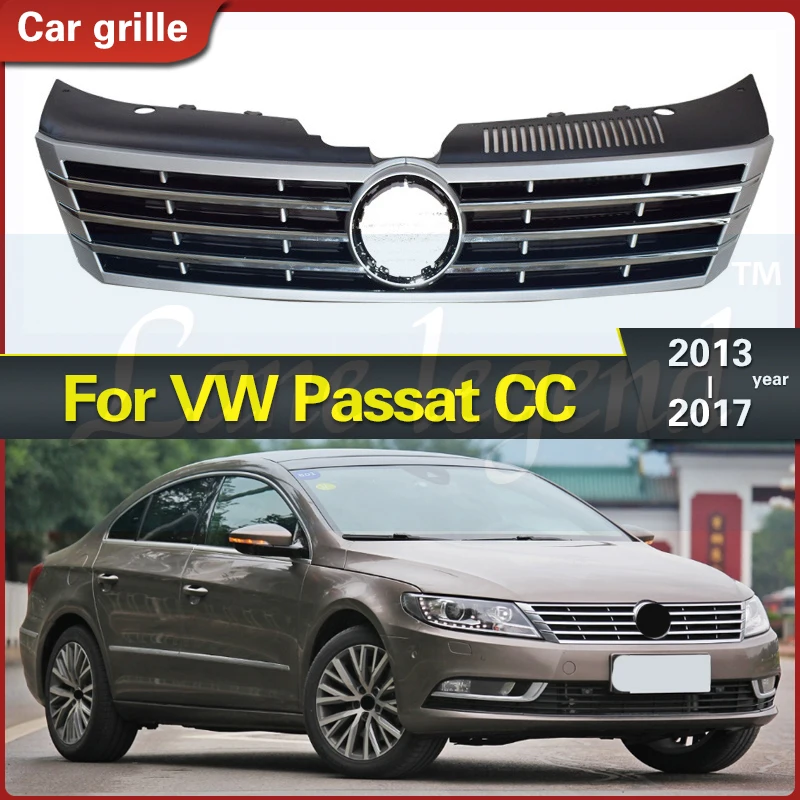

Black/silver Car Center Grille Front Bumper Honey Mesh Grill Radiator Grills for Volkswagen/ VW Passat CC 2013-2017