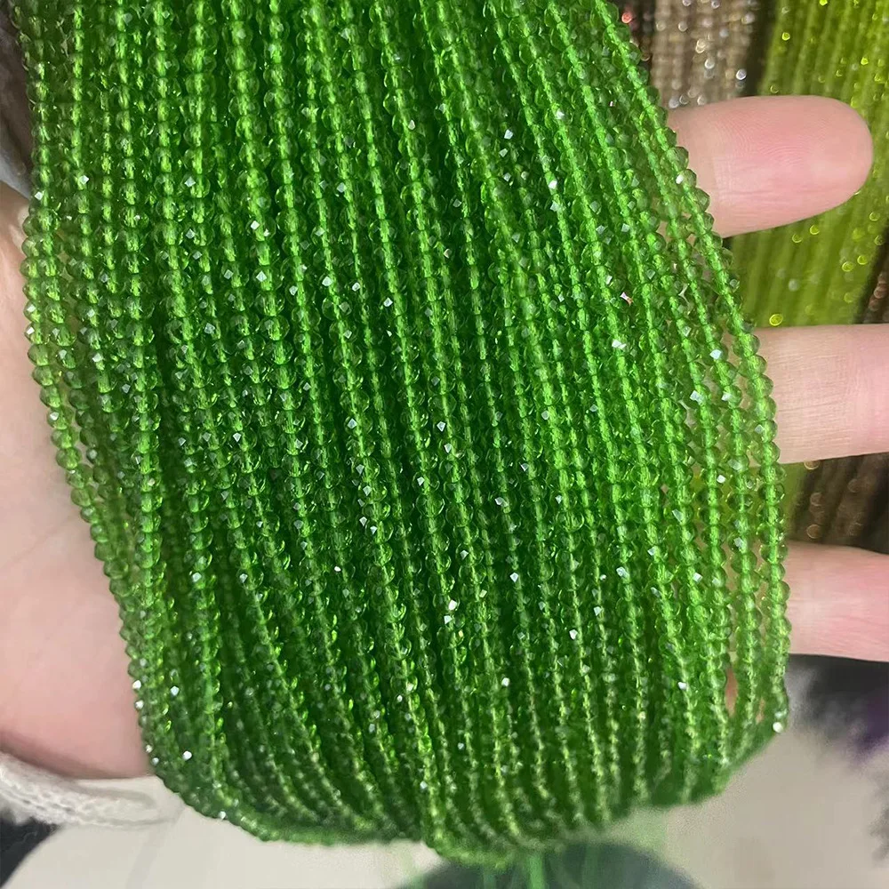 Faceted Crystal Glass Small Round Beads