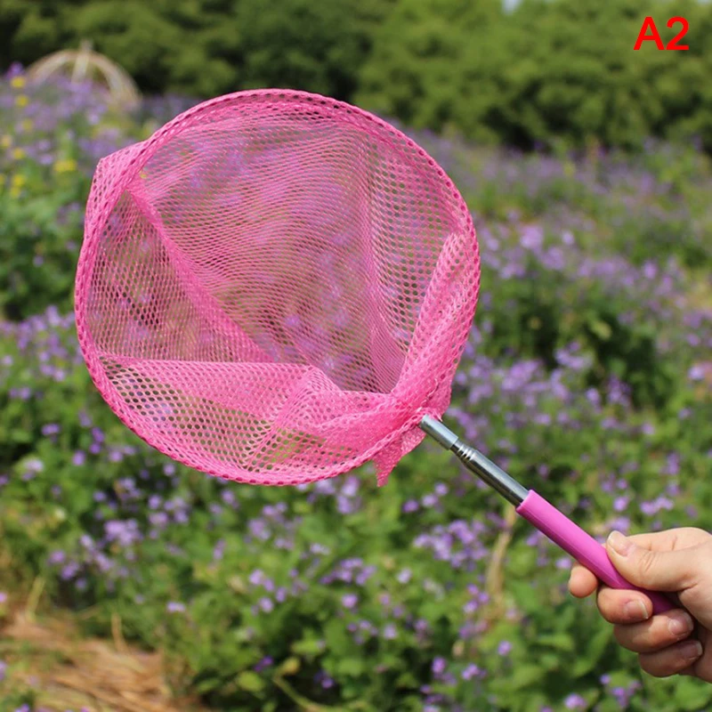 Kids Fishing Net Telescopic Butterfly Net Stainless Steel Retractable  Children's Solid Colorful Fishing Toy Catching Bugs Insect - AliExpress