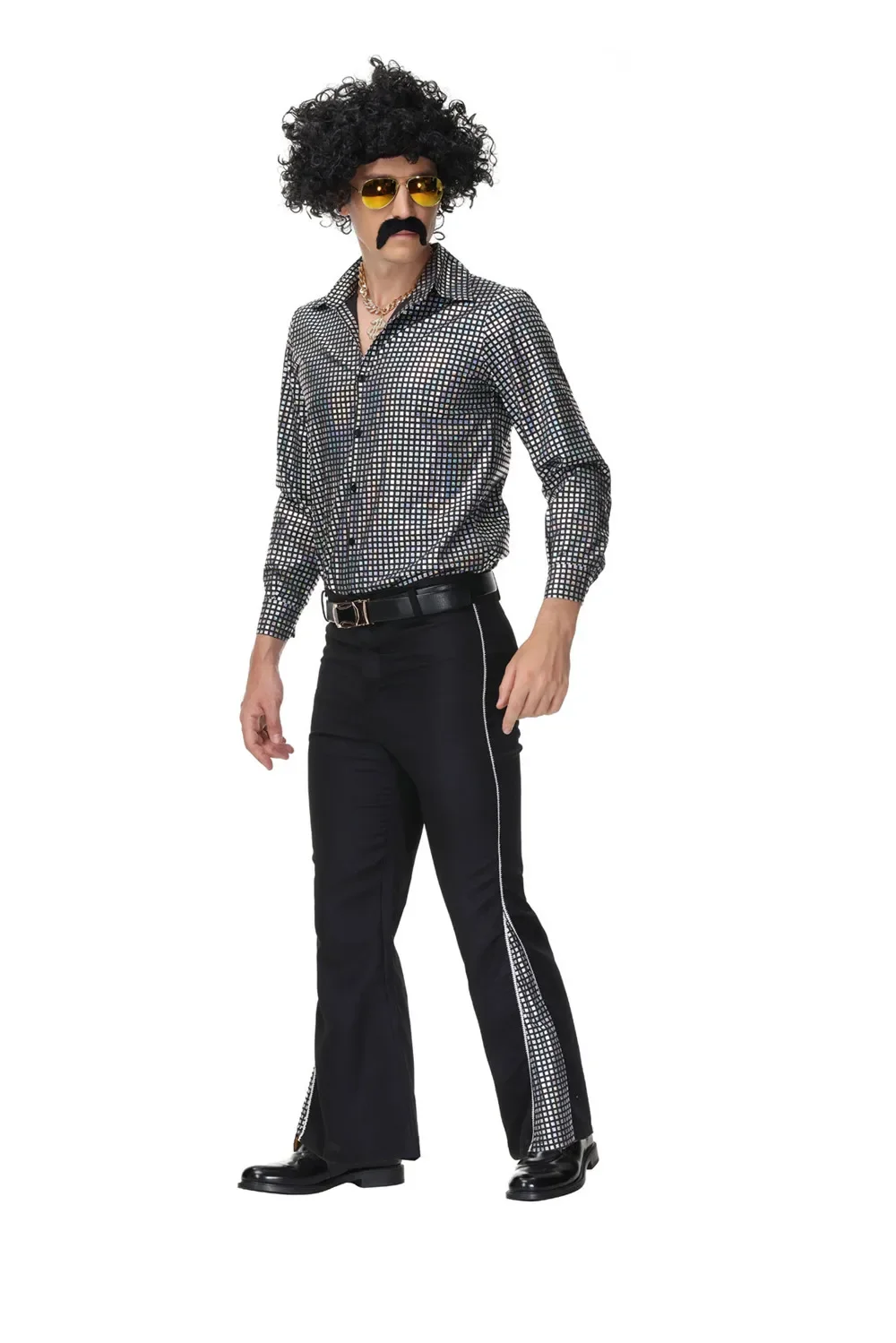 Cosplay Costume Men Festival Costume Set Halloween Retro 70s Hippie