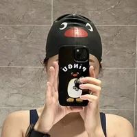 New Elastic Swimming Cap Enlarged Cute Cartoon Silicone Swimming Hat Waterproof Professional Ear Protection Safe Swimming Hat 1