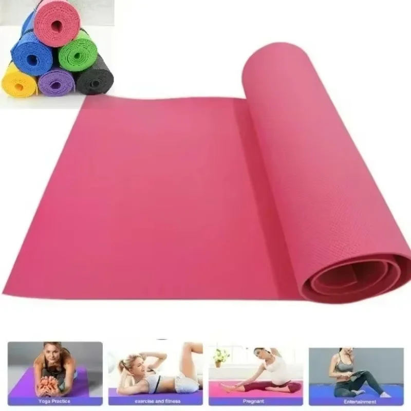 Yoga Mat 4MM Thick 173cmX61cm Non-slip Exercise Mat for Fitness Pilates Workout Gym