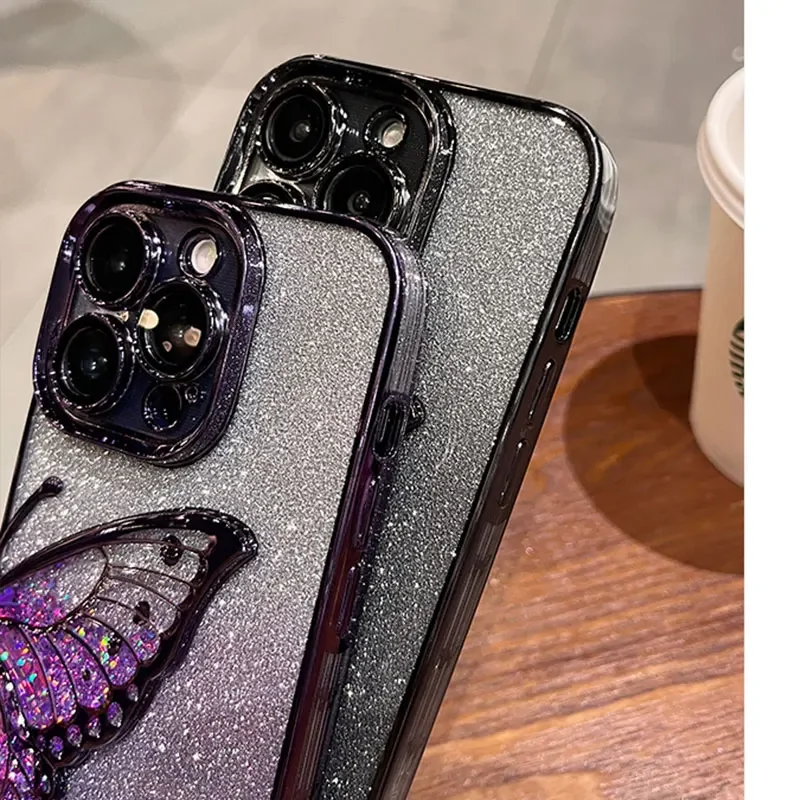 Luxury Bling Quicksand Butterfly Shockproof Phone Case
