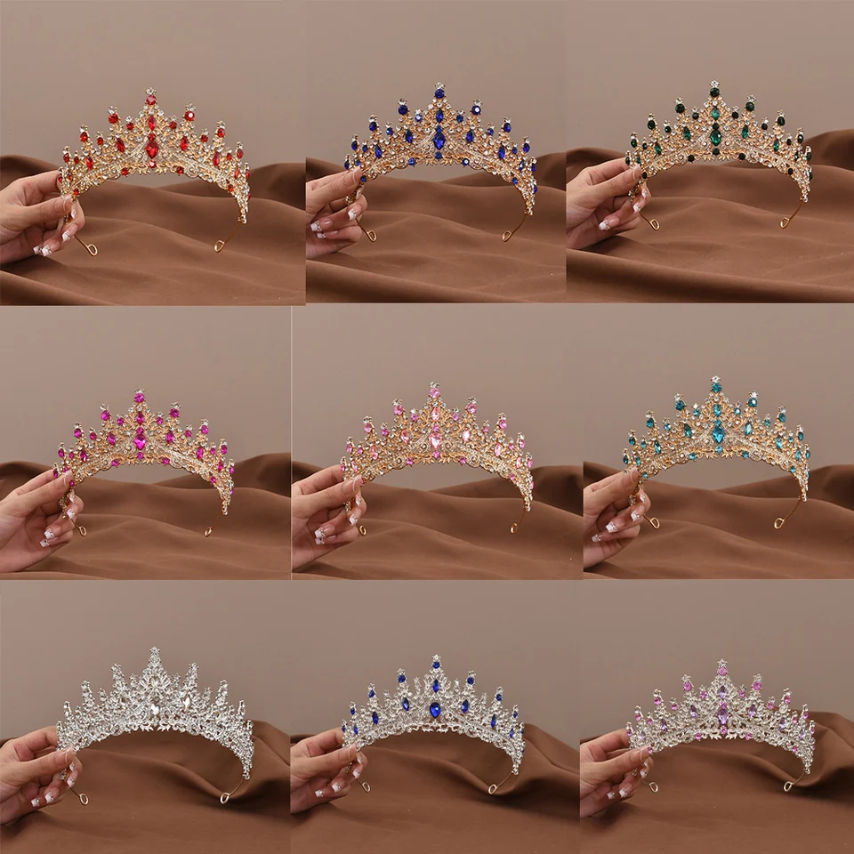 Tiara Regina Vintage Con Cristalli Per Donne E Ragazze - Corona Per Sposa, Compleanno, Halloween - Leggera 15x15x5 Cm