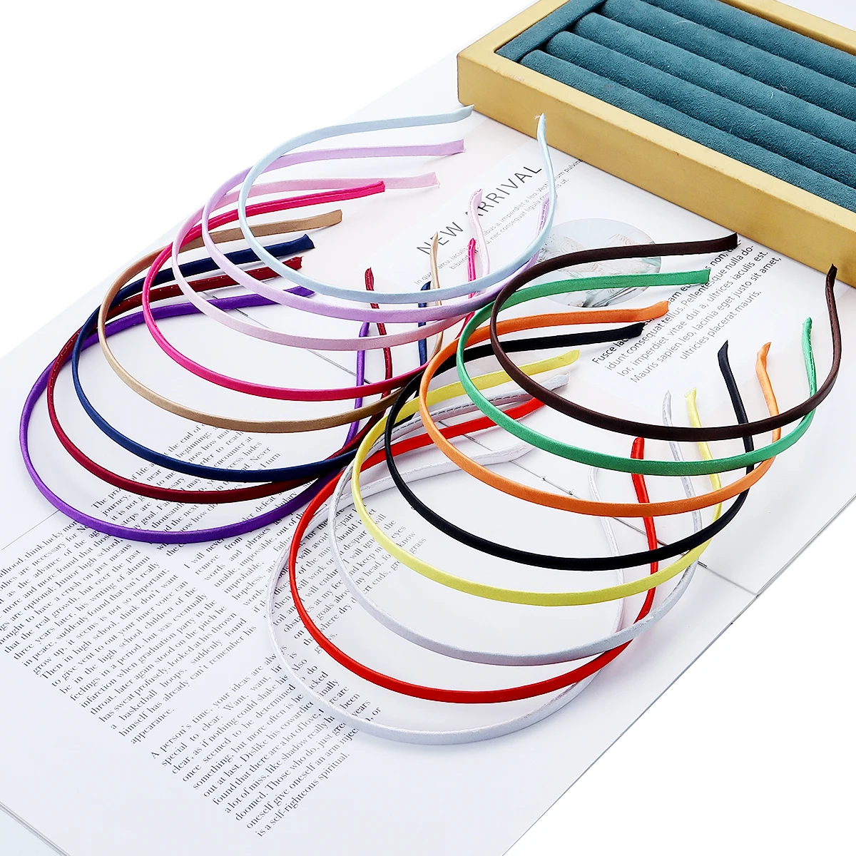 10 Stück bunte, mit Stoff überzogene Stirnbänder, Haarreifen, leere Basisfassungen, DIY-Haar-Accessoires, Kopfbedeckung, Mädchen-Make-up, Wasch-Haarband – Detail 4