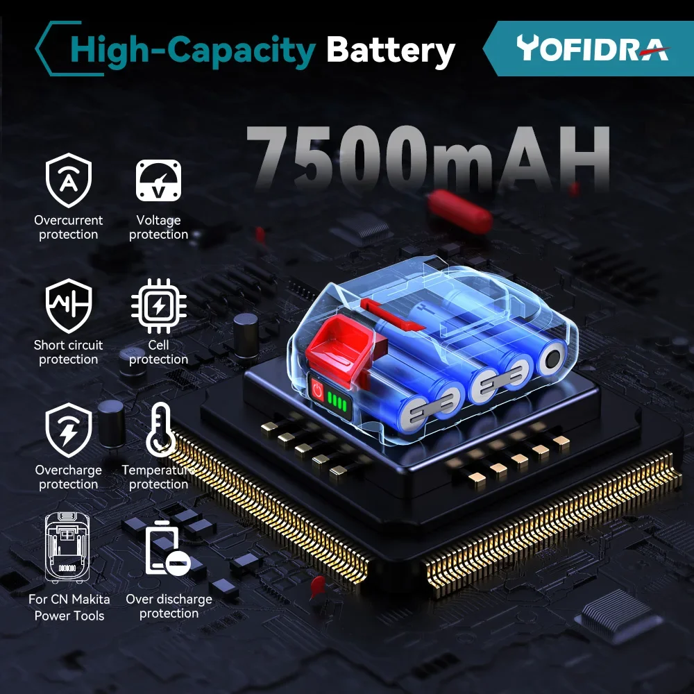 20V 7500mAh Rechargeable Lithium Ion Battery for Makita Electric Saw/Wrench/Drill/Brushless Angle Grinder Low Power Tool power tool battery rechargeable lithium batteries
