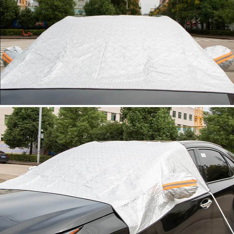 Car Sun Shield Half Cover Car Clothing Front Glass Sun Shield Heat Thickened Snow Snow Cover