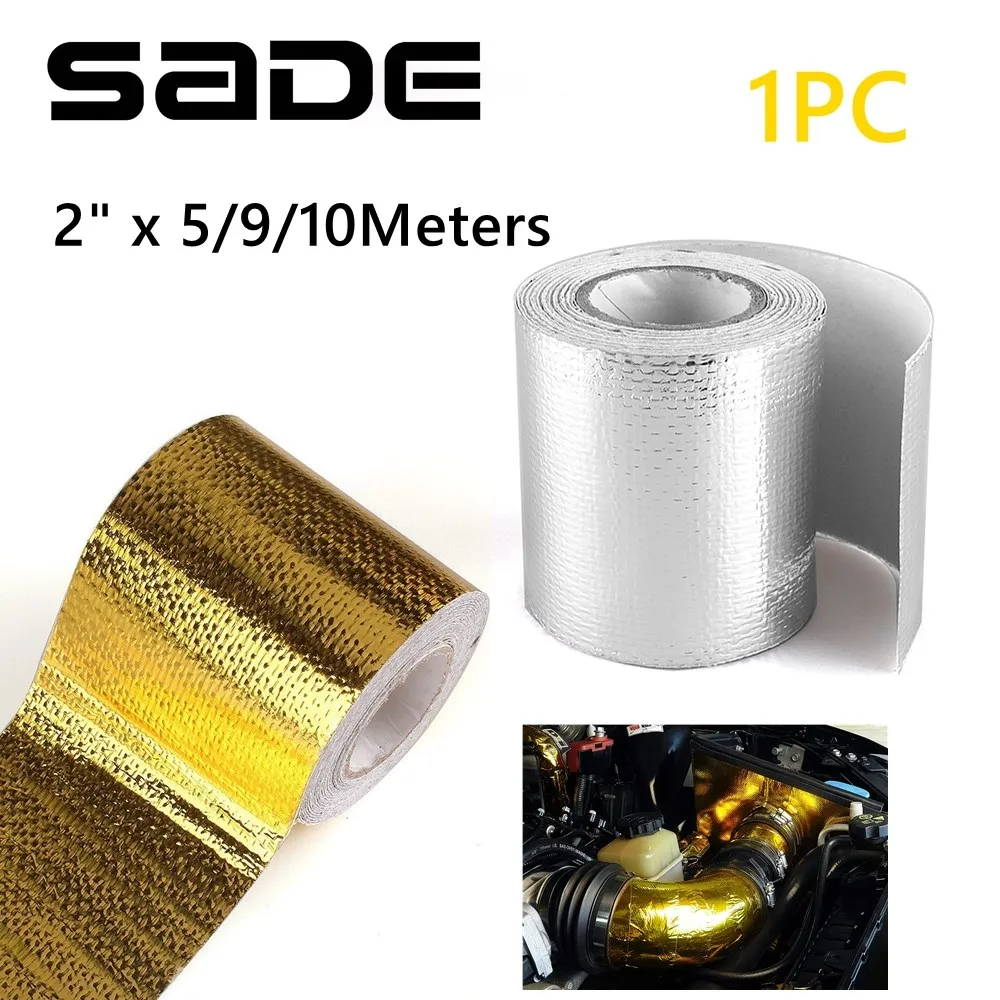 Car Exhaust Intake Insulation Shield Wrap Heat Barrier Self Adhesive Gold  Tape