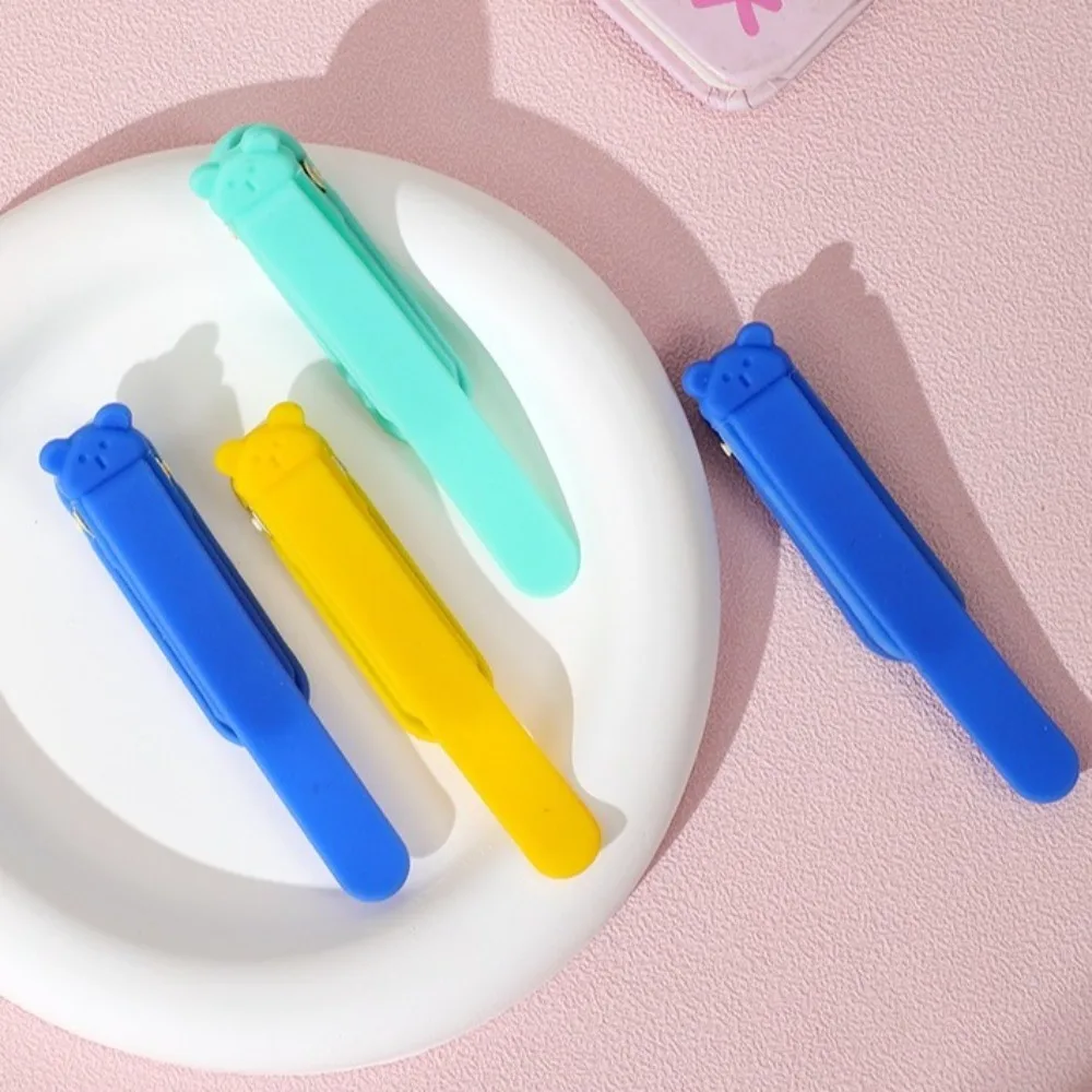 Animal Bookmark Bookmarks Stationery Supplies Silicone Bookmark 1/3 Pcs Cute Bear Bookmark Clip Automatically Follows Silicone Book Markers Stationery Supplies Notebook Page Divider