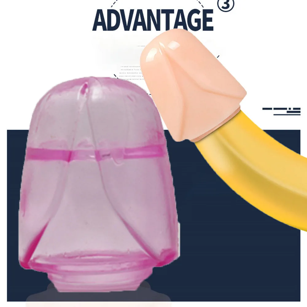 2pcs Bold Penis Sleeves Lasting Glans Extender Condom Delay Cock Ring Sheath Male Sex Toys