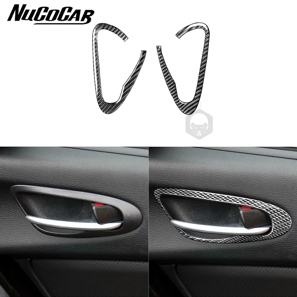 

Для Mazda RX8 RX-8 SE3P JM1FE 2004-2008, внутренняя дверная ручка из углеродного волокна, панель, аксессуары для салона автомобиля, декоративные наклейки
