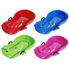 Plastic Snow Sled Toboggan Snow Sled 2Handles Kid Solid Snow Sled Grass Toboggan Snow Sled Sand Slider Luge for Winter Sport 2