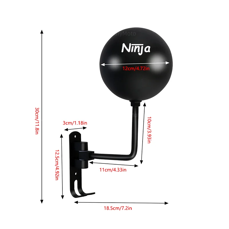 For Kawasaki Ninja 400 650 300 250 250R Ninja H2 ZX14R ZX10R ZX6R Motorcycle Helmet Holder Wall Mount 180&deg; Rotation Helmet