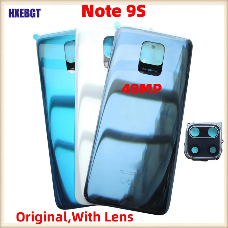 

Оригинальный Новый чехол для Xiaomi Redmi Note 9S 9 S задняя крышка корпуса задняя крышка батарейного отсека 48 Мп + запчасти для стеклянных объективов камеры
