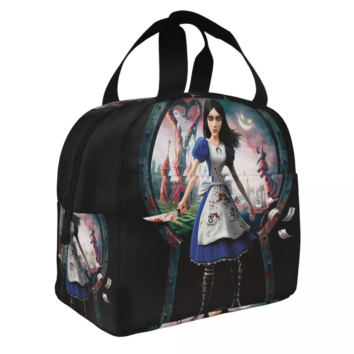 

Alice Madness Returns,Video Game Lunch Bento Bags Portable Aluminum Foil thickened Thermal Cloth Lunch Bag for Women Men Boy