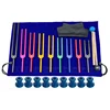 9 Pieces of Colorful Solfeggio Aluminum Alloy Tuning Forks, Tuning Forks for Therapy, Voice Therapy Blue 1