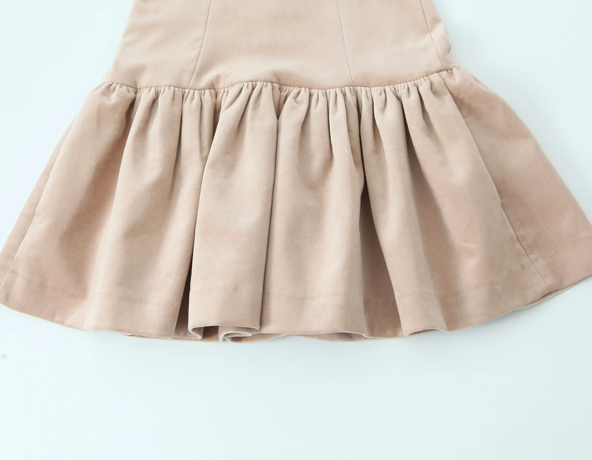 Women Elegant V-Neck Elastic Chest Waist Ruffles Sexy Strapless Puff Mini Dress Female High Street Camisole Short Party Dress