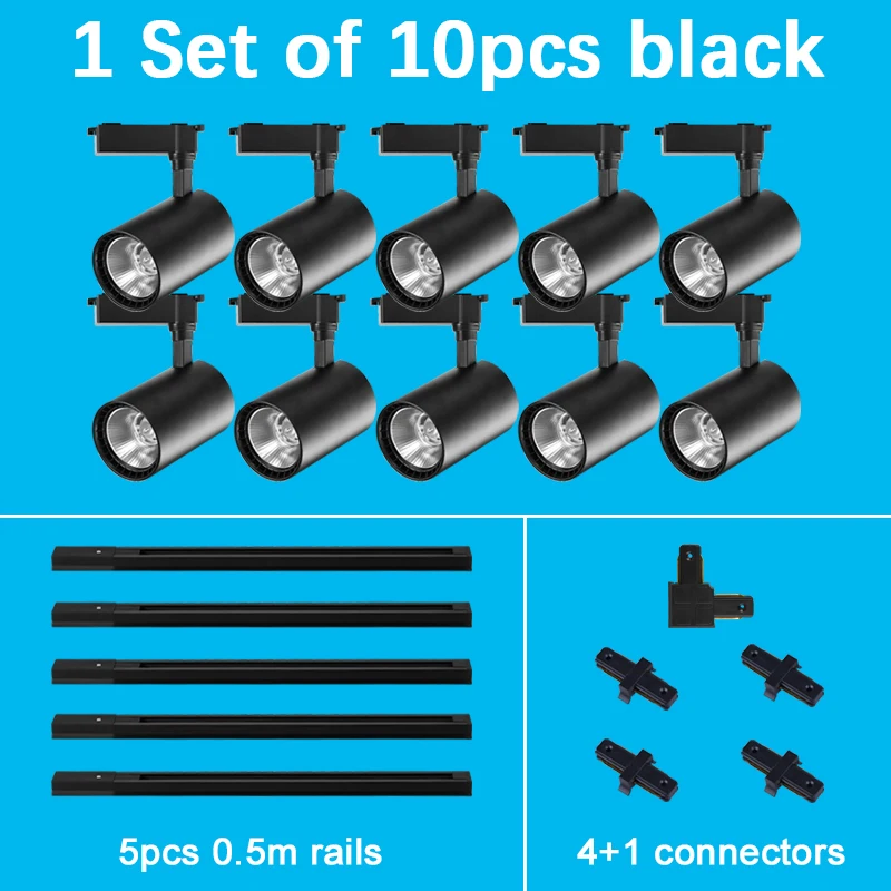 Black 1 Set of 10pcs