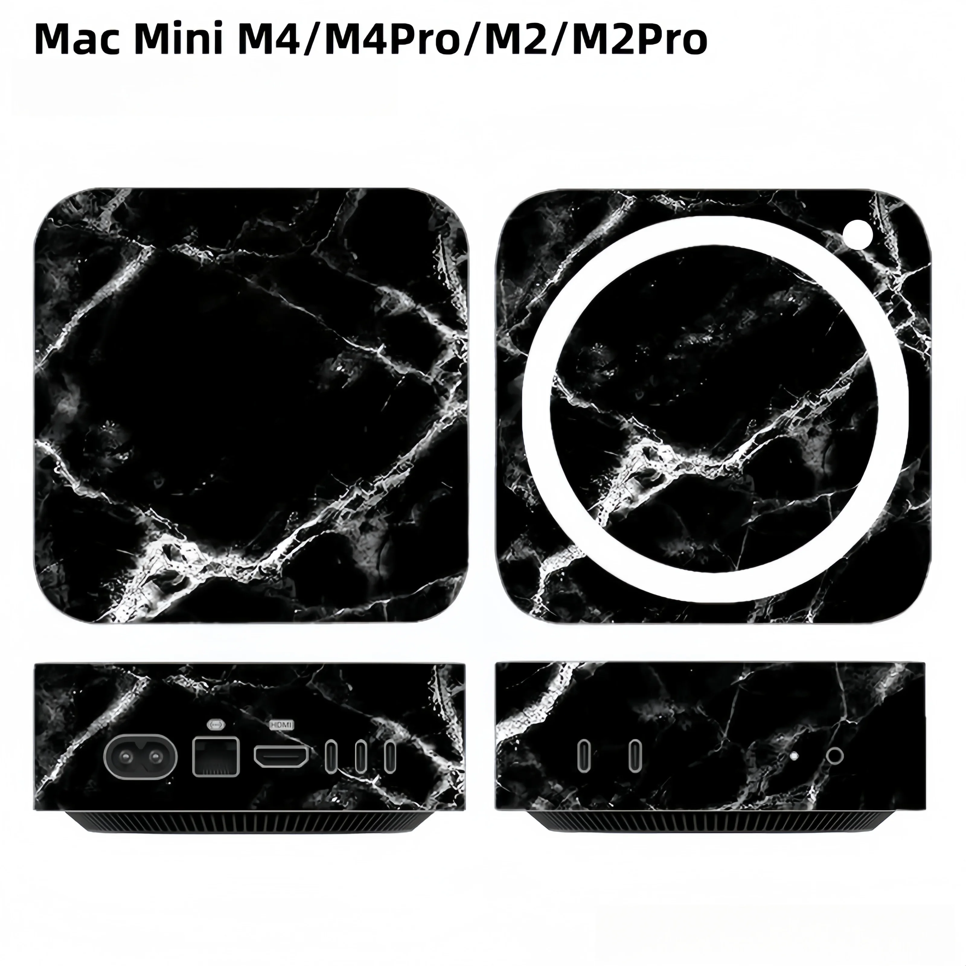 맥 미니 M4 / M4 / M2/M2 Pro 2024용 컬러풀 스킨 스티커 풀 레이 스티커 스킨 스크린 보호필름