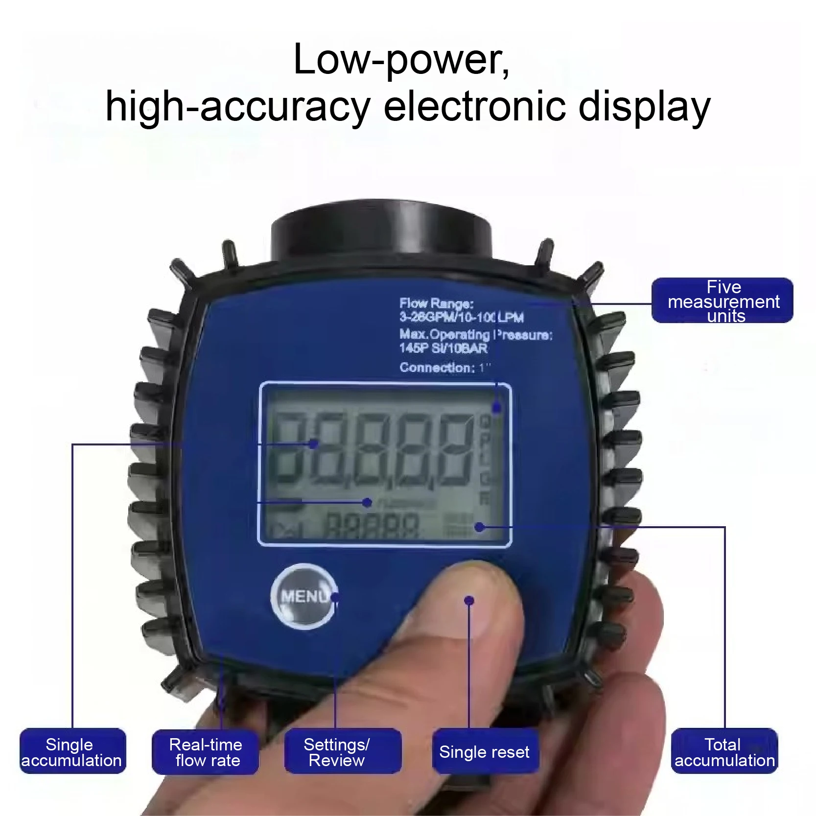 K24 Digital Turbine Flow Meter Electronic Turbine Flow Meter Fuel Liquid Water Diesel Sensor