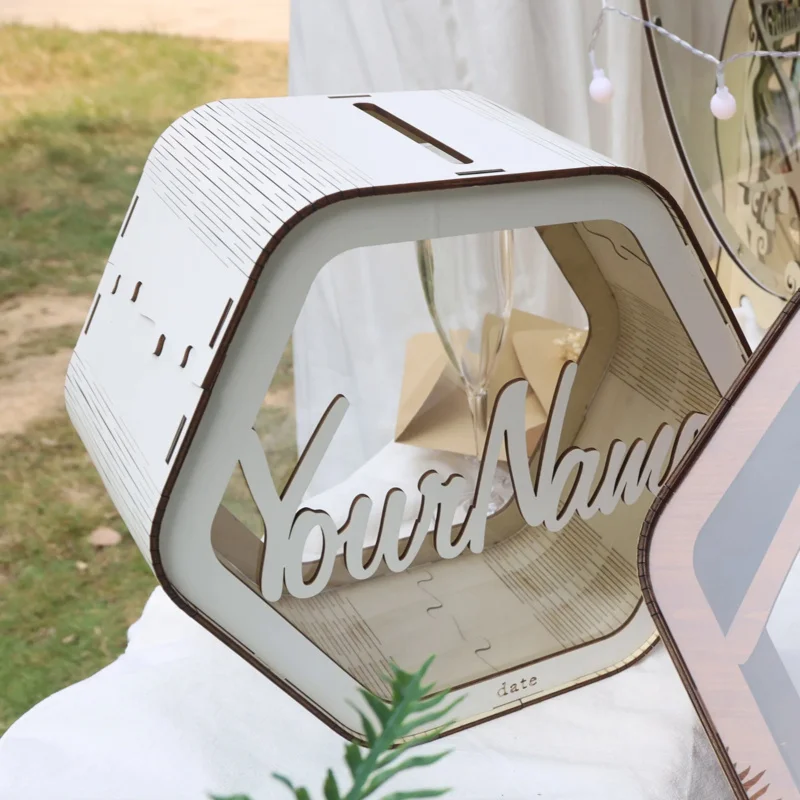 

Customized Hexagonal Card Boxes Wedding Reception Box Blessing Souvenirs Bride-to-be Decorations Party Items