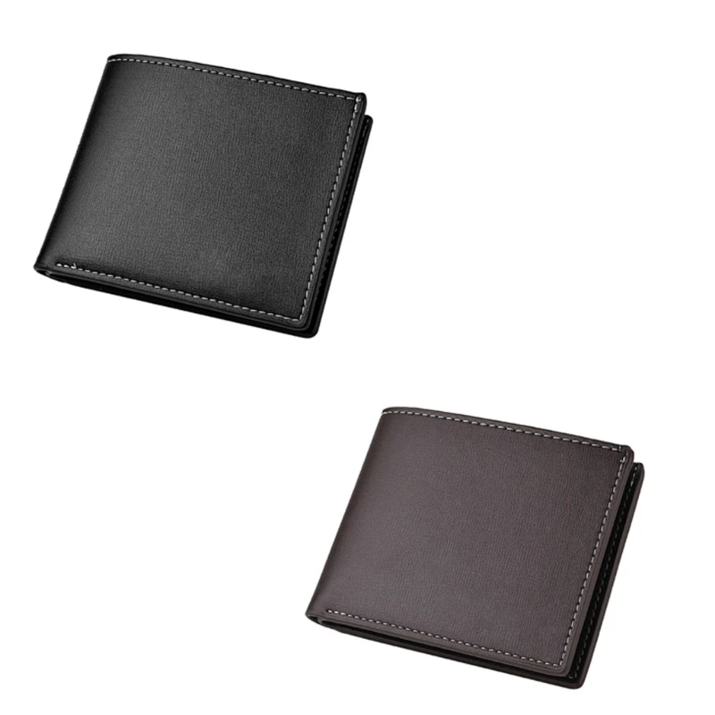 

Men Slim Leather Wallet for Cash Bank Credit Card Holder Business Purse Bifold Multi Slot Fashion Card Case Short Type Wallet