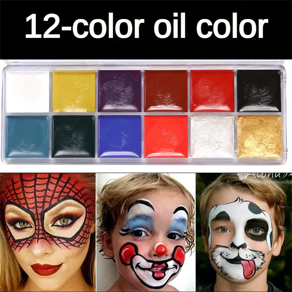 

12 Color Reliable Face Body Oil Paint Washable Non-Toxic Kids Tattoo Painting Art Costume Parties Halloween And Christmas